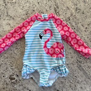 Pink Flamingo Long Sleeve Swimsuit